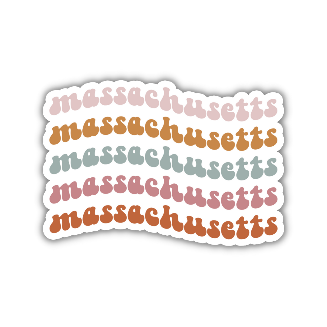 Massachusetts Retro Sticker