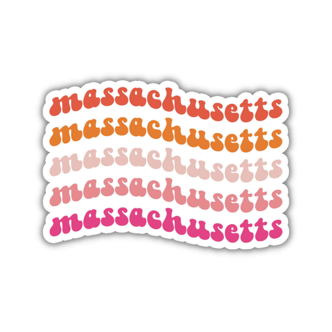 Massachusetts Retro Sticker