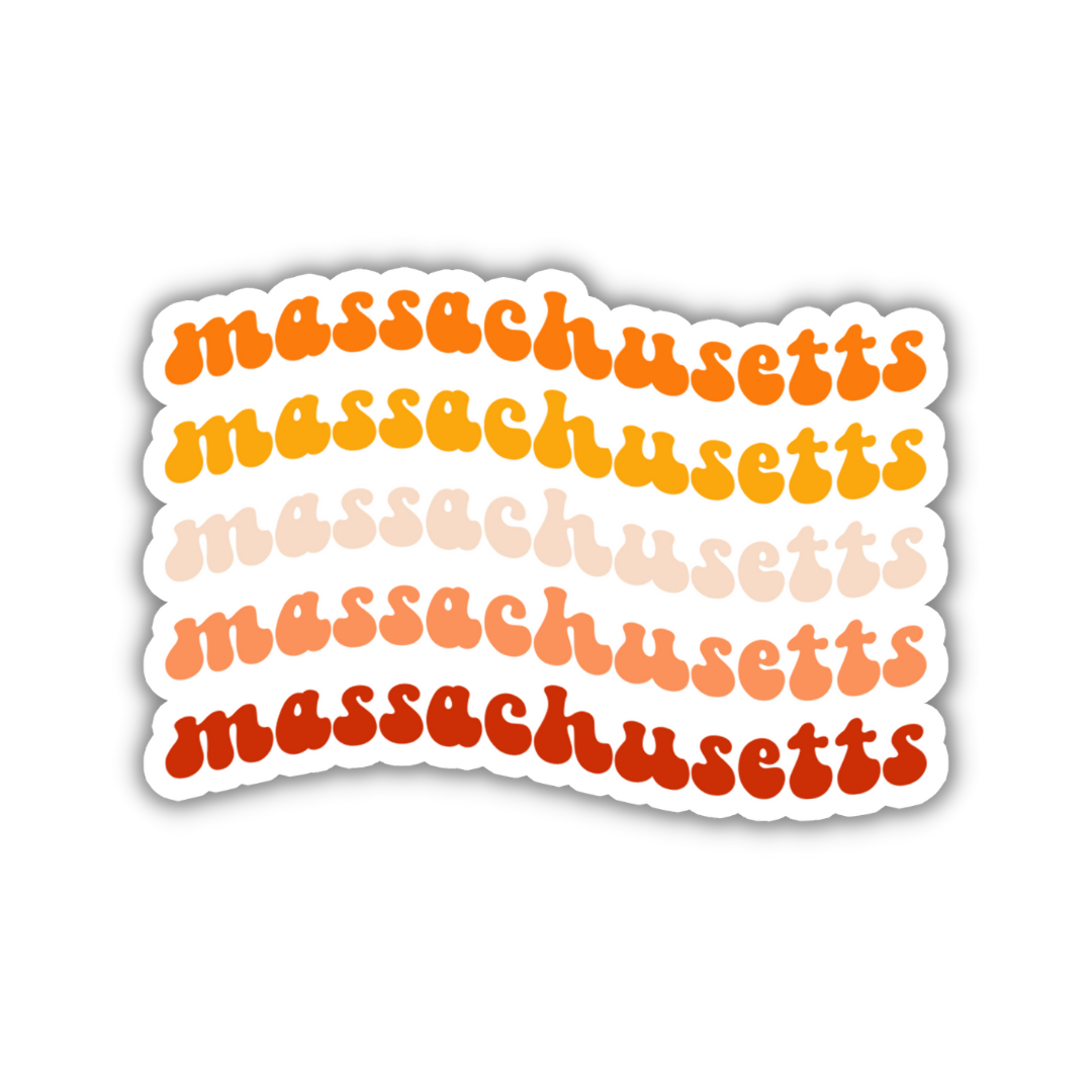 Massachusetts Retro Sticker