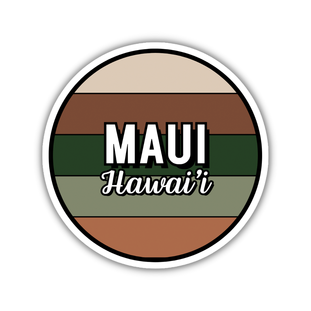 Maui, Hawai'i Circle Sticker