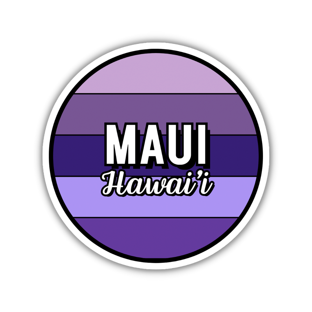Maui, Hawai'i Circle Sticker