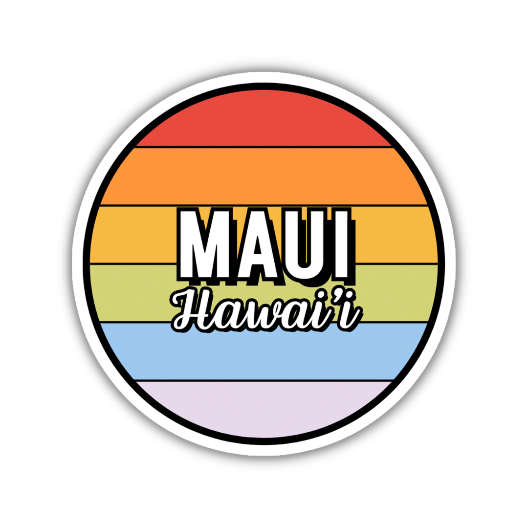 Maui, Hawai'i Circle Sticker