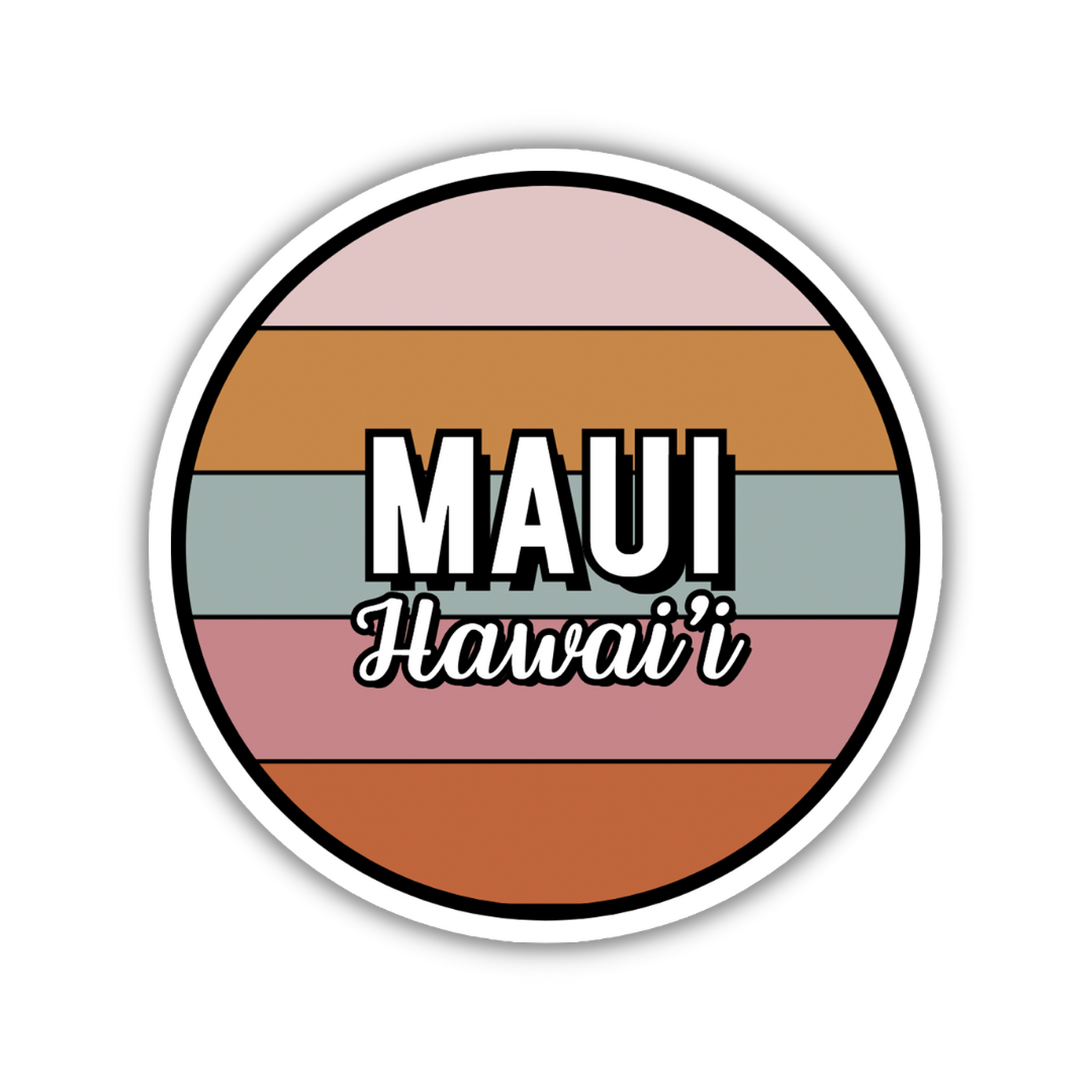 Maui, Hawai'i Circle Sticker