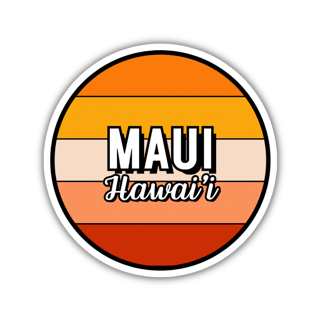 Maui, Hawai'i Circle Sticker