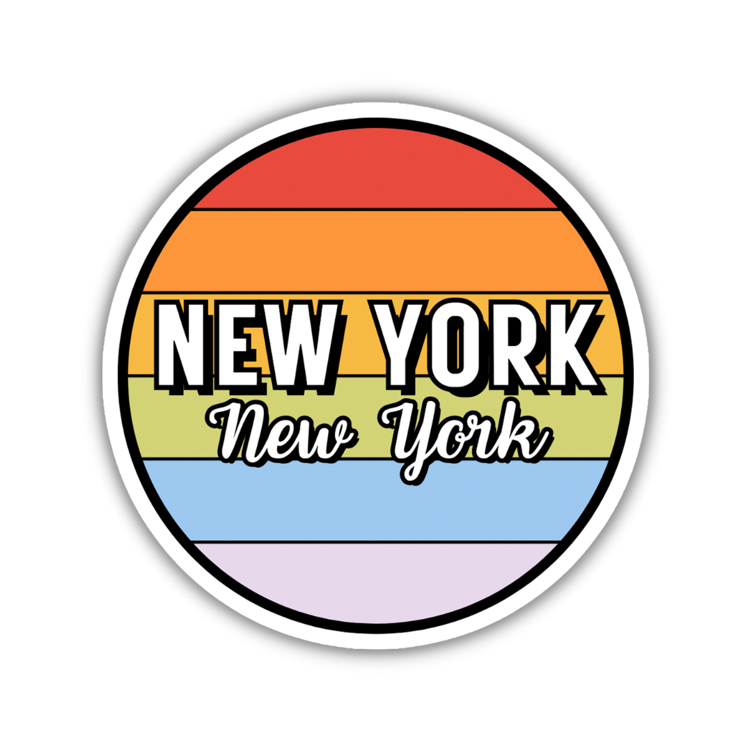 New York, New York Circle Sticker