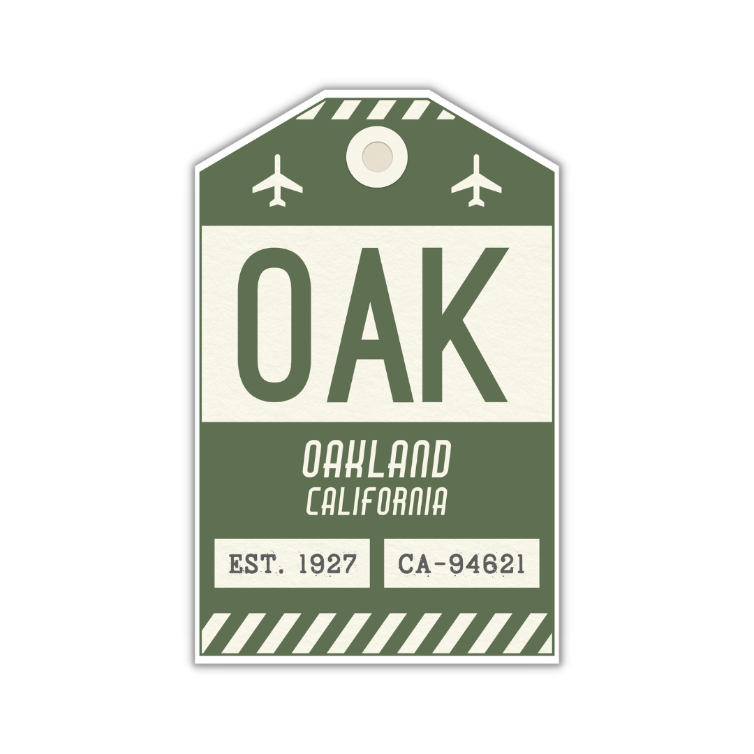 OAK Vintage Luggage Tag Sticker