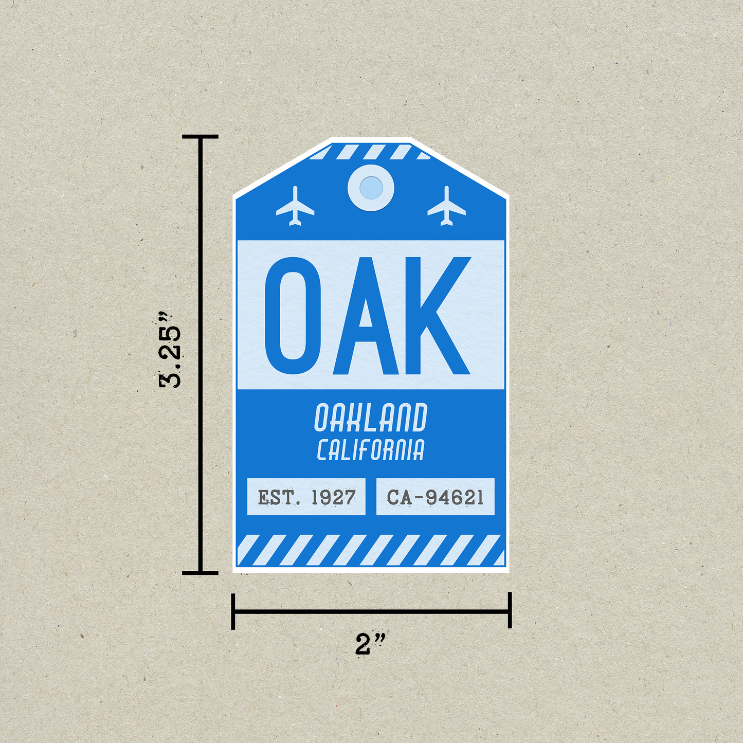 OAK Vintage Luggage Tag Sticker