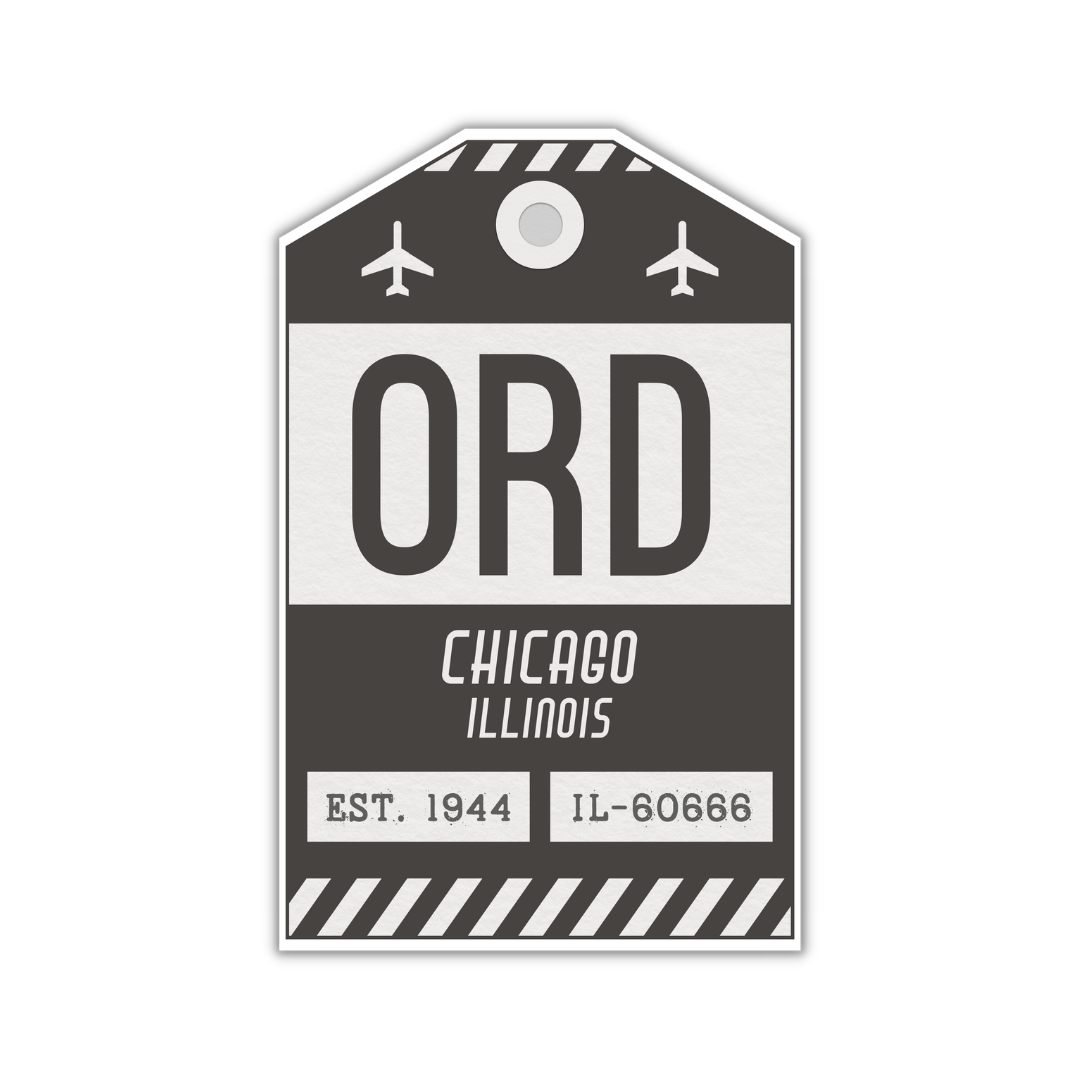 ORD Vintage Luggage Tag Sticker