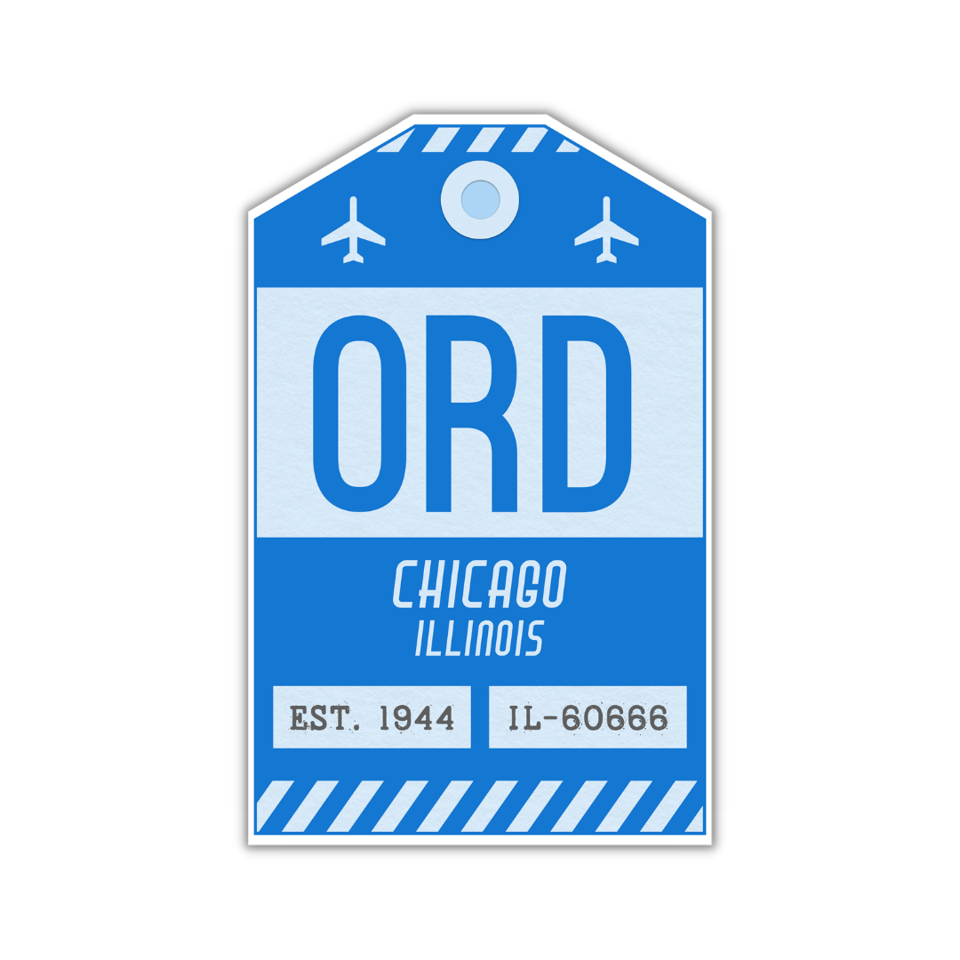 ORD Vintage Luggage Tag Sticker