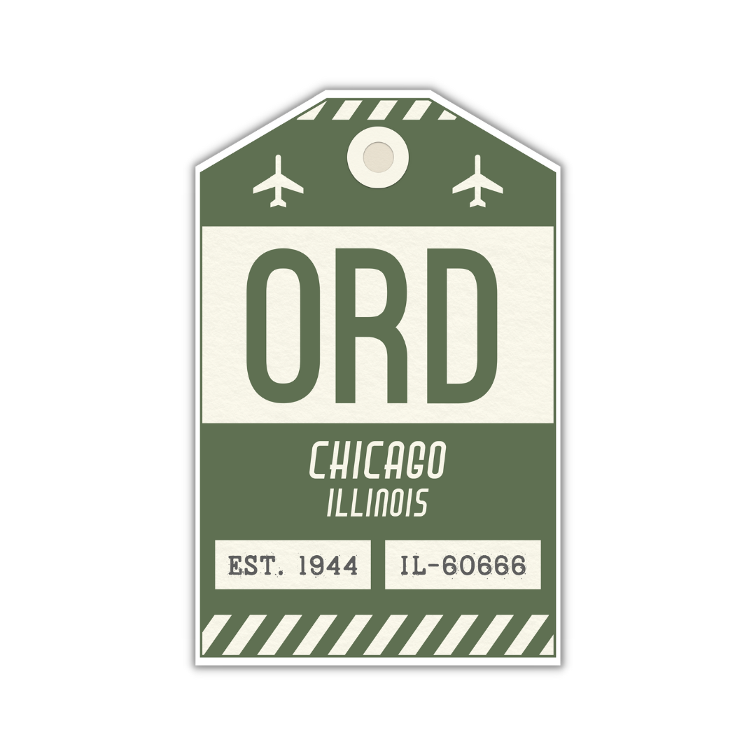 ORD Vintage Luggage Tag Sticker