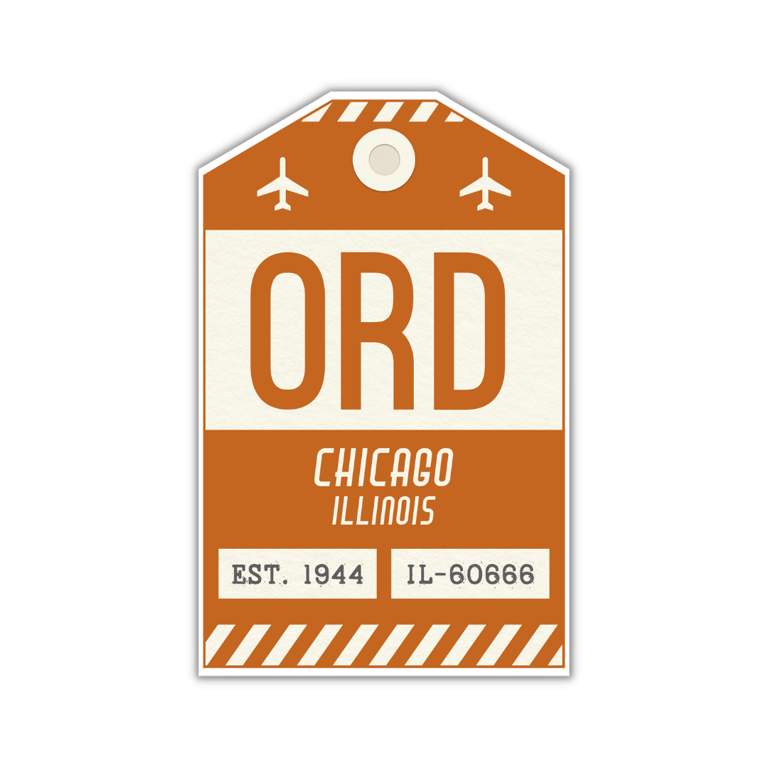ORD Vintage Luggage Tag Sticker