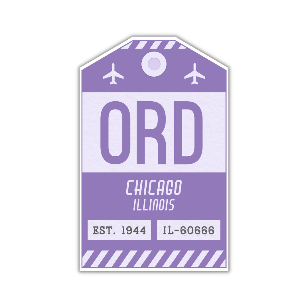 ORD Vintage Luggage Tag Sticker