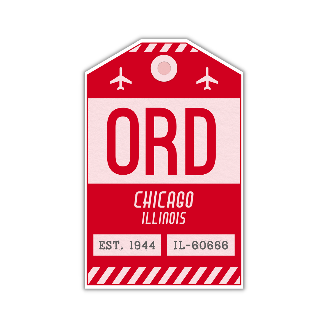 ORD Vintage Luggage Tag Sticker