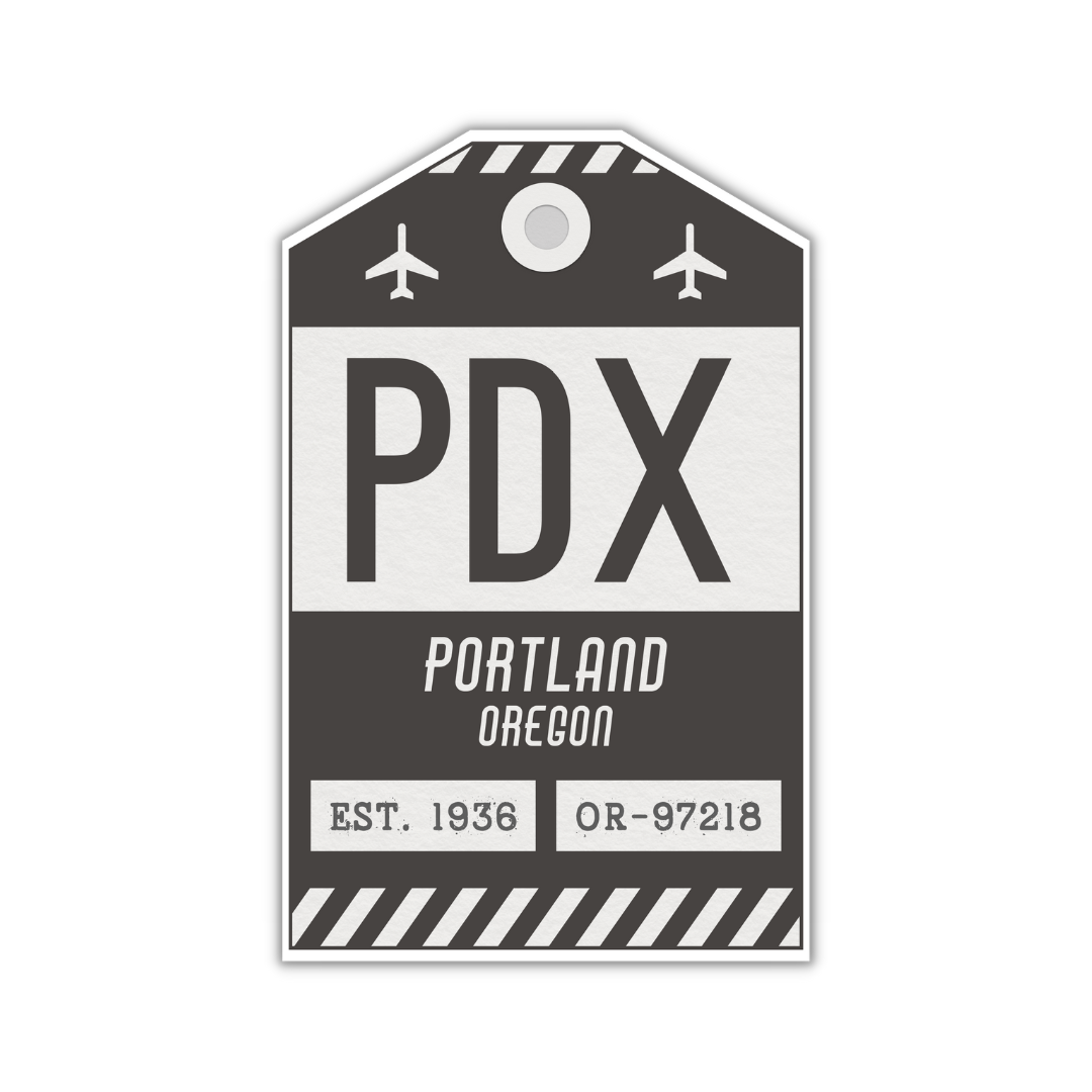 PDX Vintage Luggage Tag Sticker