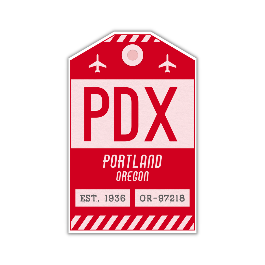 PDX Vintage Luggage Tag Sticker