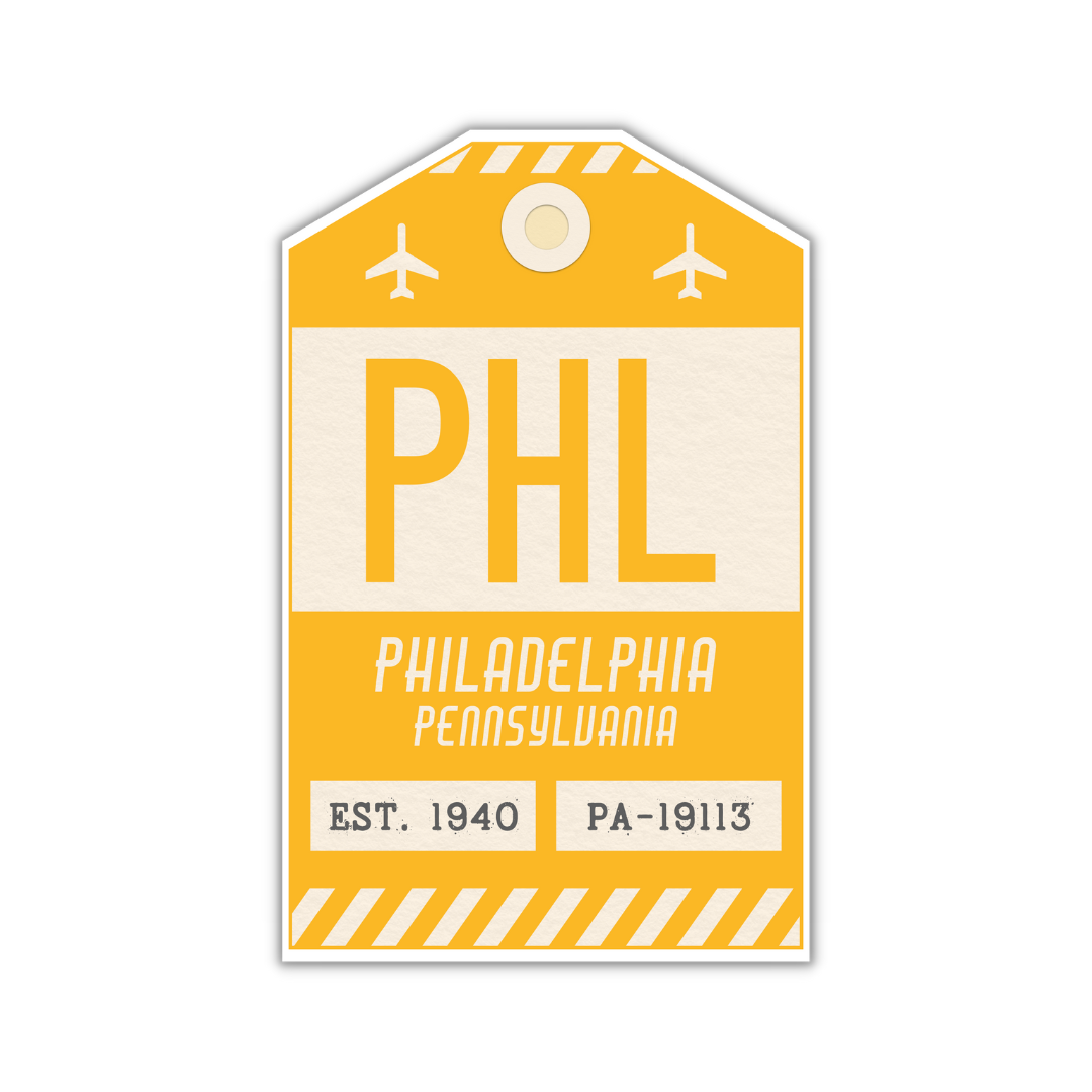 PHL Vintage Luggage Tag Sticker