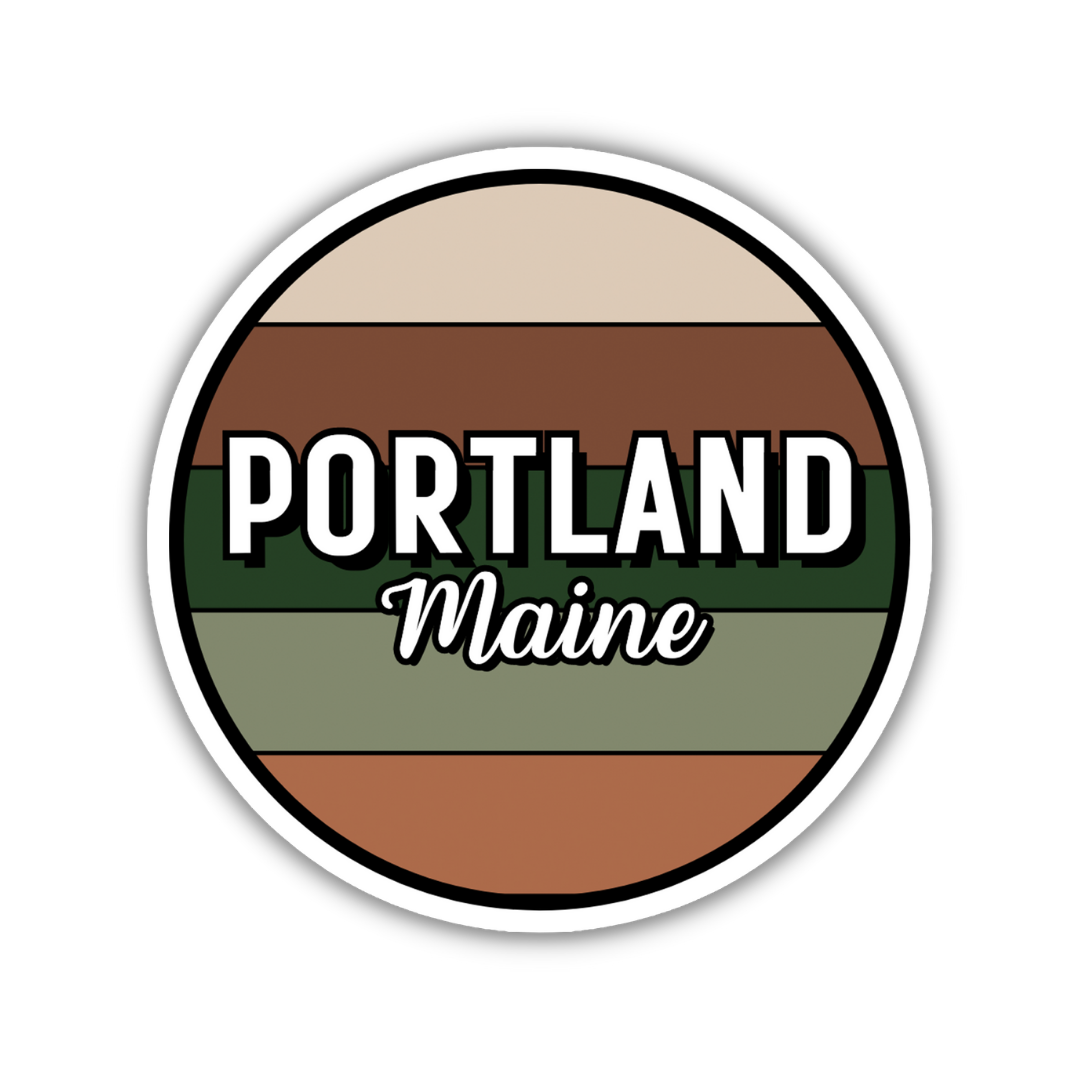 Portland, Maine Circle Sticker
