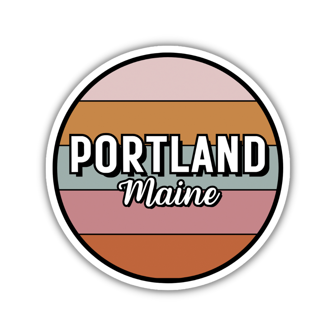 Portland, Maine Circle Sticker