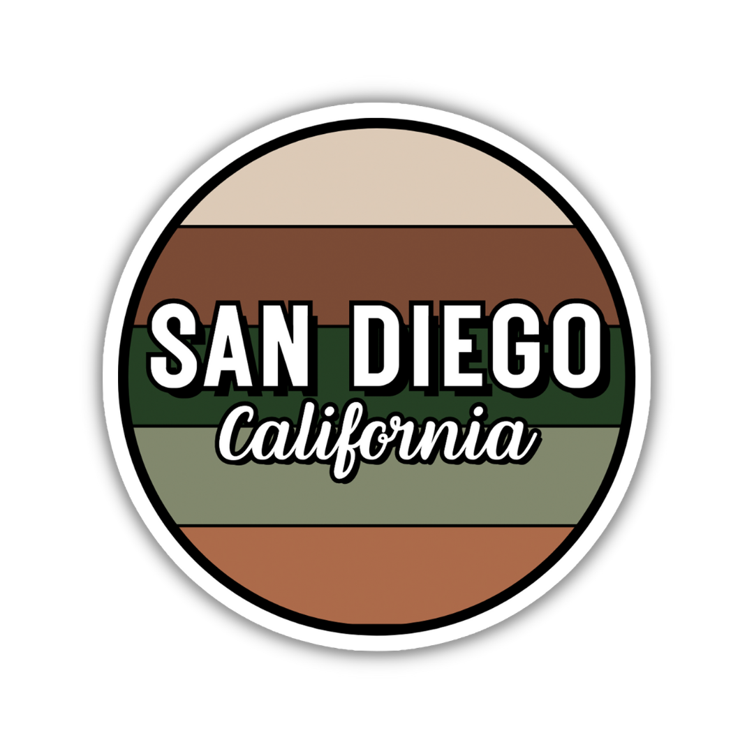 San Diego, California Circle Sticker