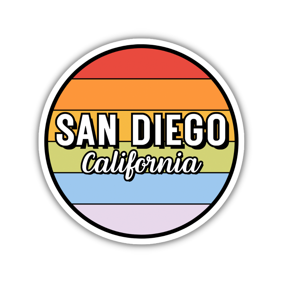 San Diego, California Circle Sticker