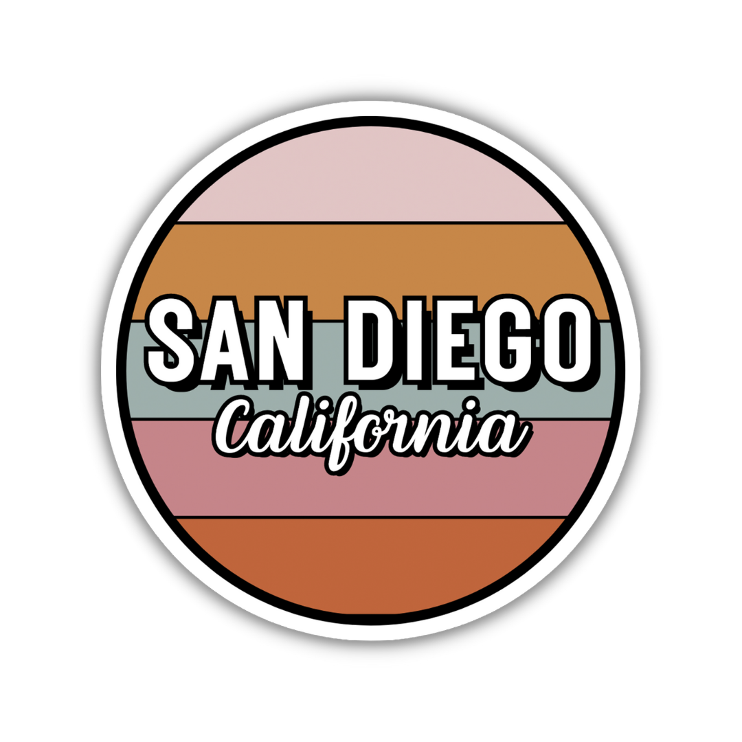 San Diego, California Circle Sticker