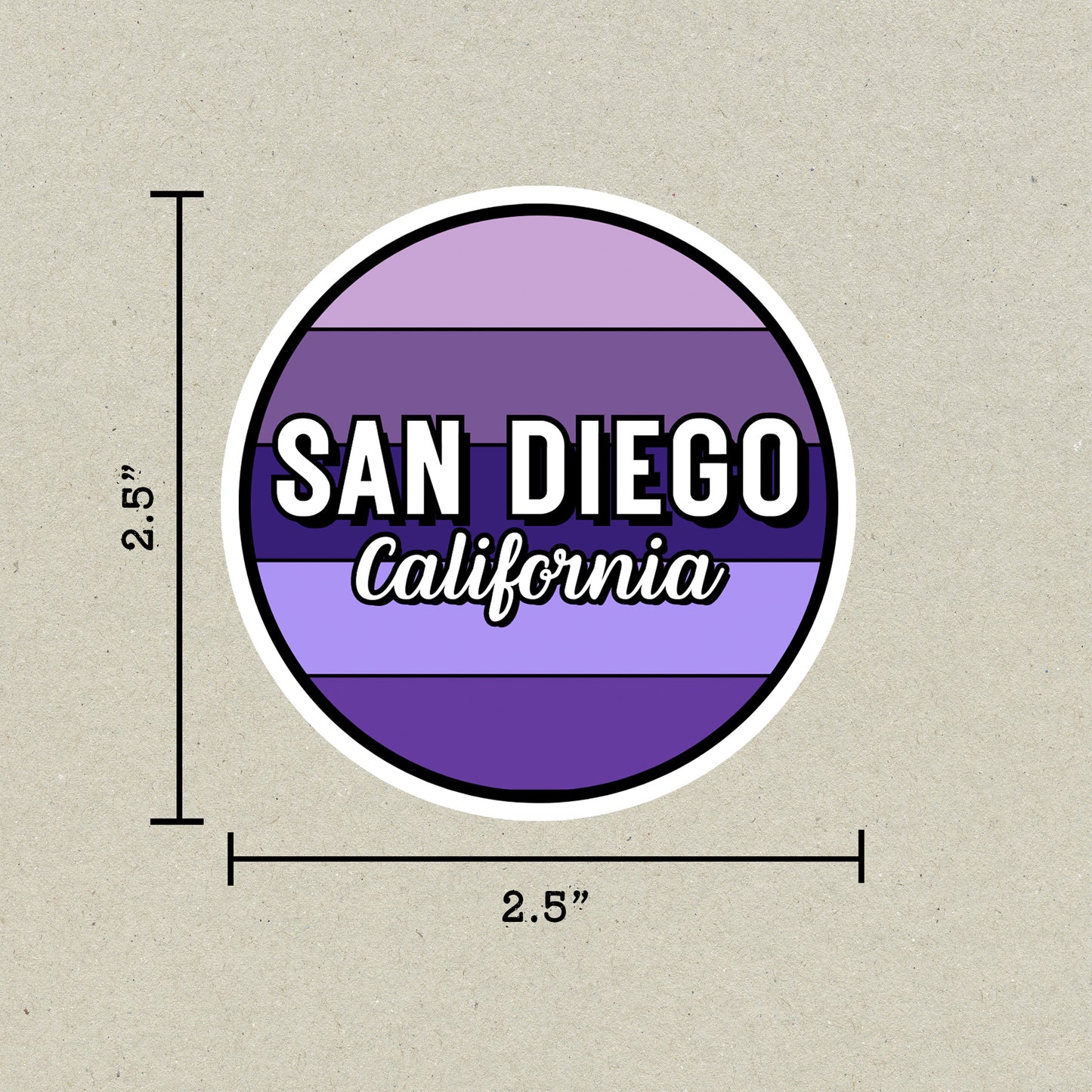 San Diego, California Circle Sticker