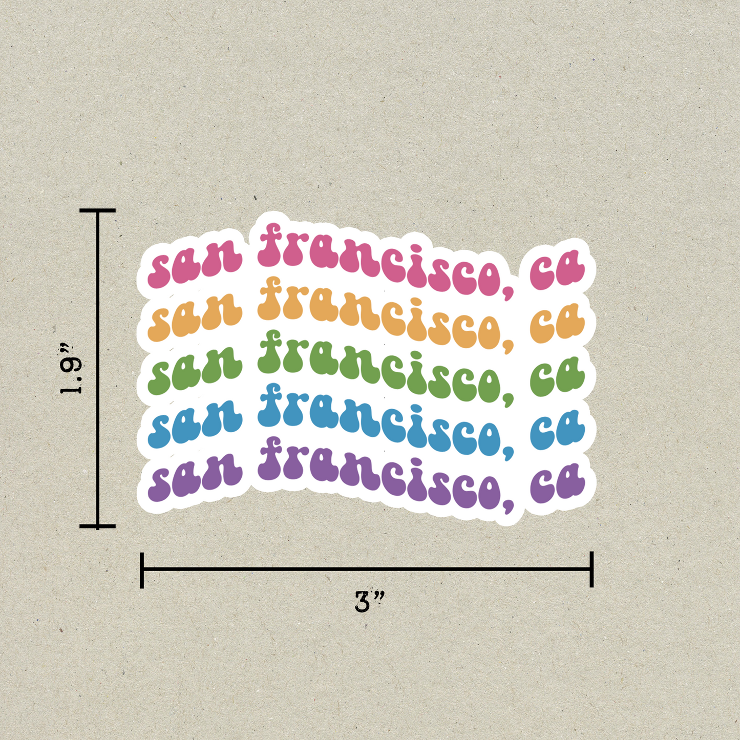San Francisco, CA Retro Sticker