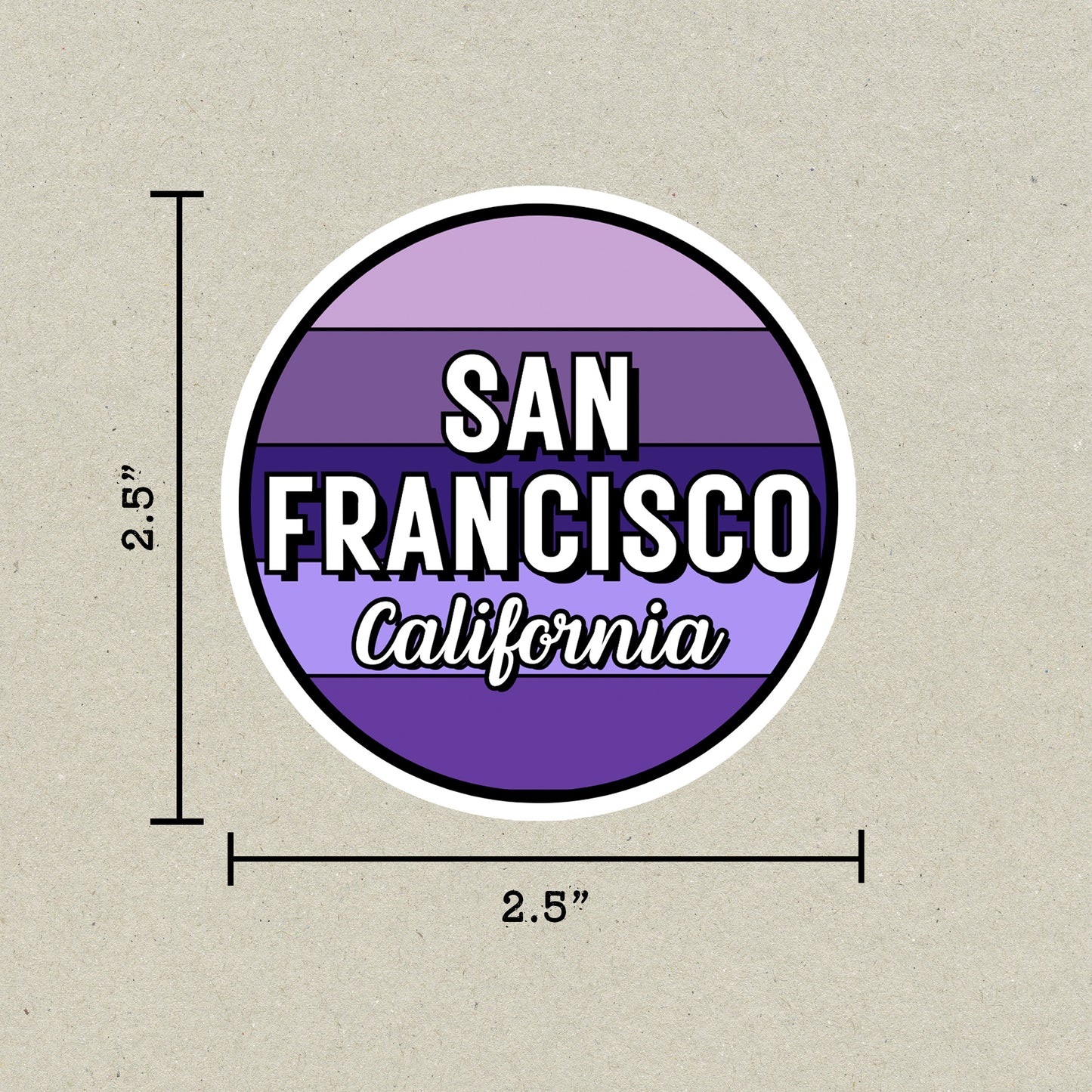 San Francisco, California Circle Sticker
