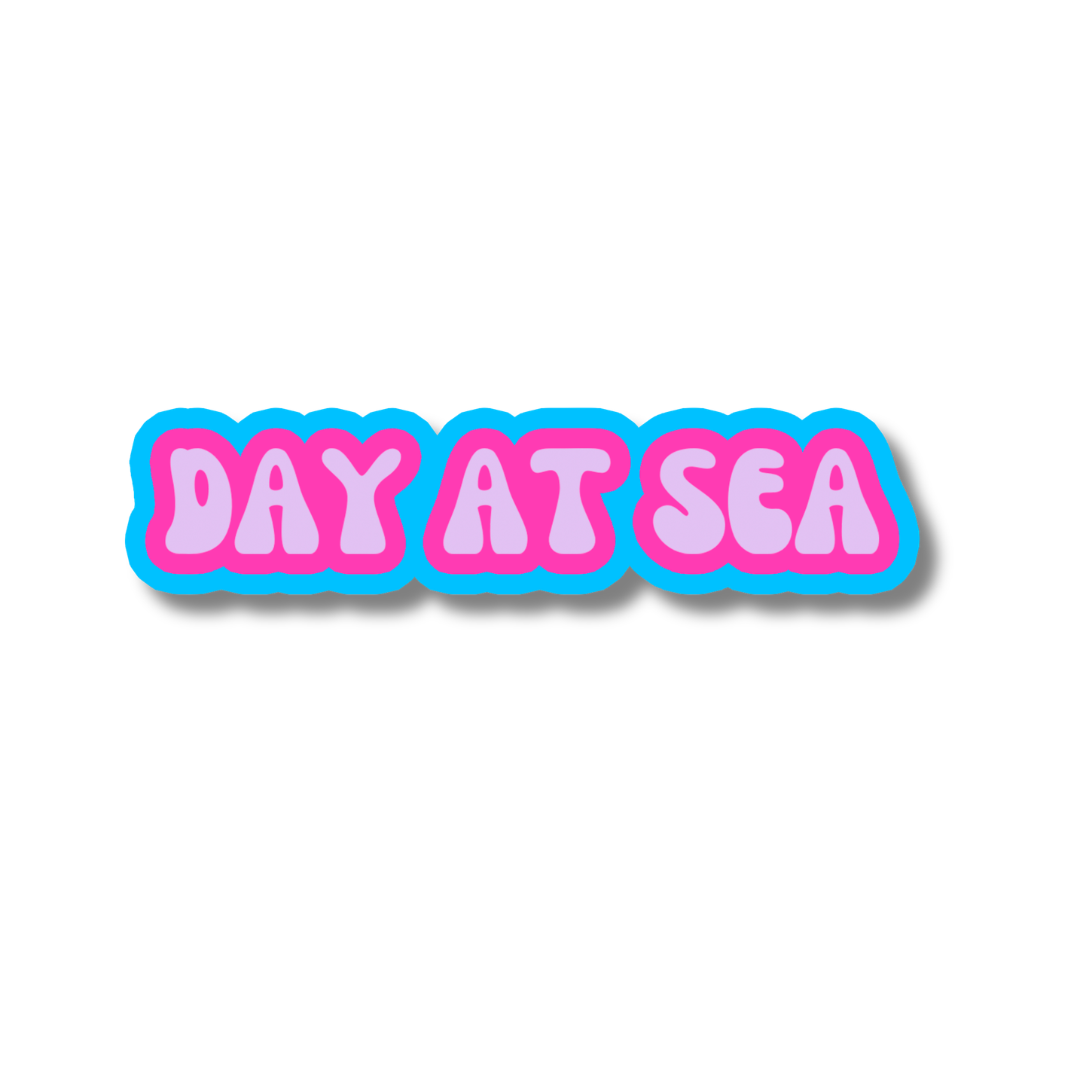 Day at Sea Sticker, Cruise Vacation, Vinyl Laptop Water Bottle Sticker, Places I've Been, Trendy Luggage Decal, Vintage Travel Inspired