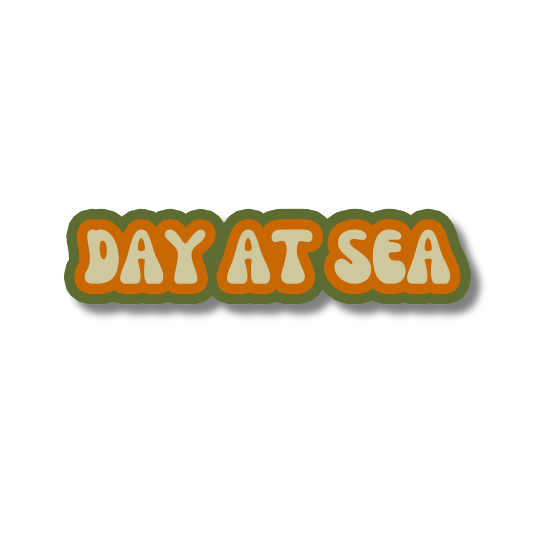 Day at Sea Sticker, Cruise Vacation, Vinyl Laptop Water Bottle Sticker, Places I've Been, Trendy Luggage Decal, Vintage Travel Inspired