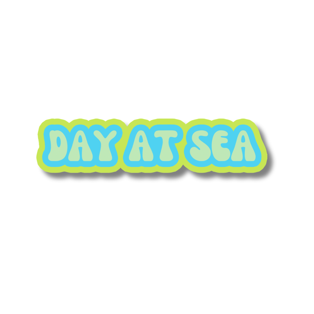 Day at Sea Sticker, Cruise Vacation, Vinyl Laptop Water Bottle Sticker, Places I've Been, Trendy Luggage Decal, Vintage Travel Inspired