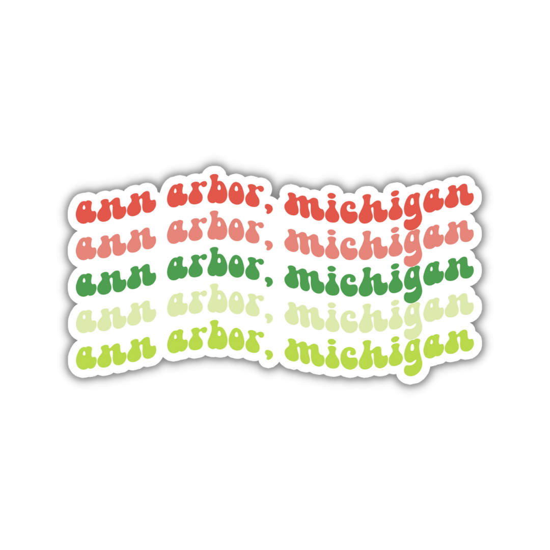 Ann Arbor, Michigan College Town Sticker