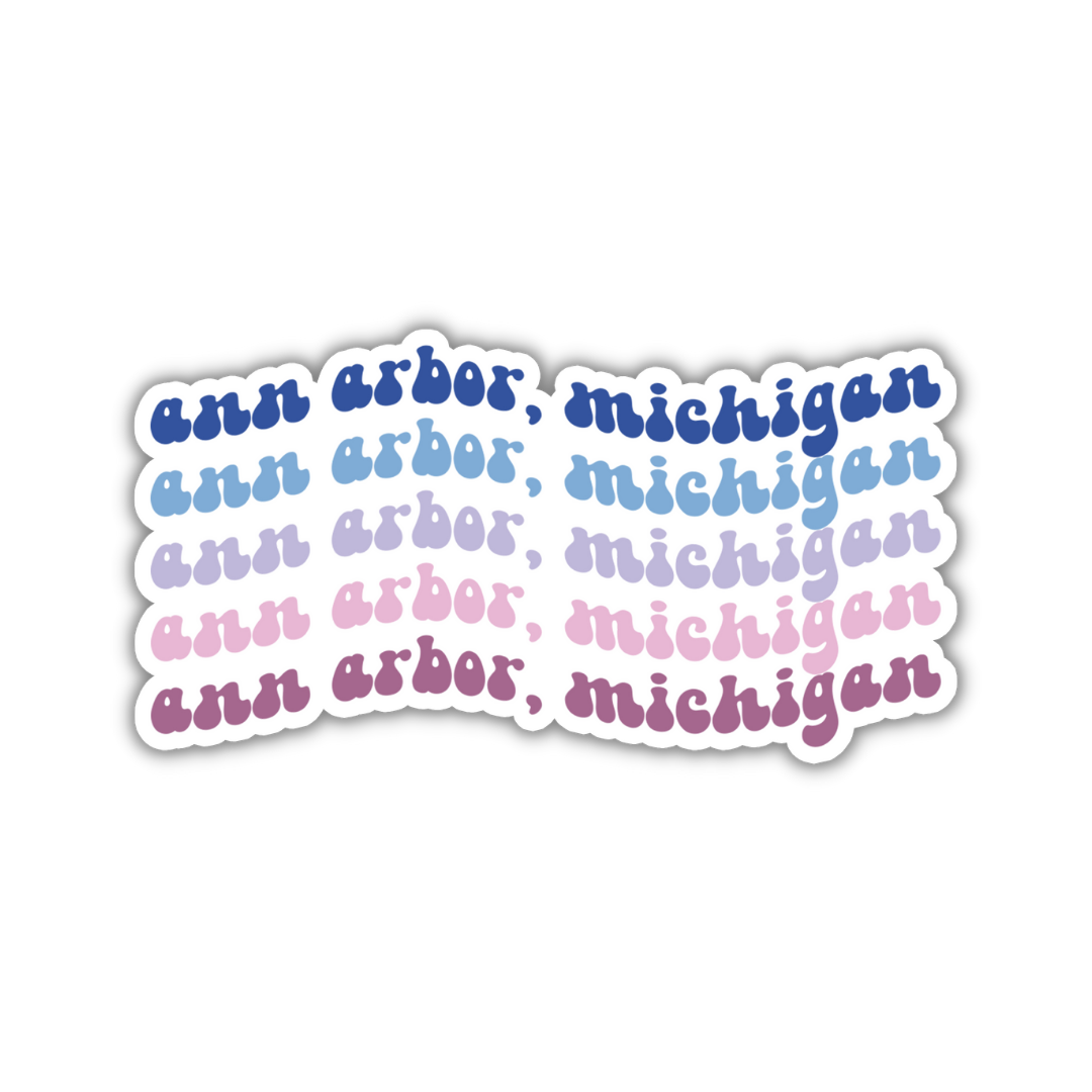 Ann Arbor, Michigan College Town Sticker