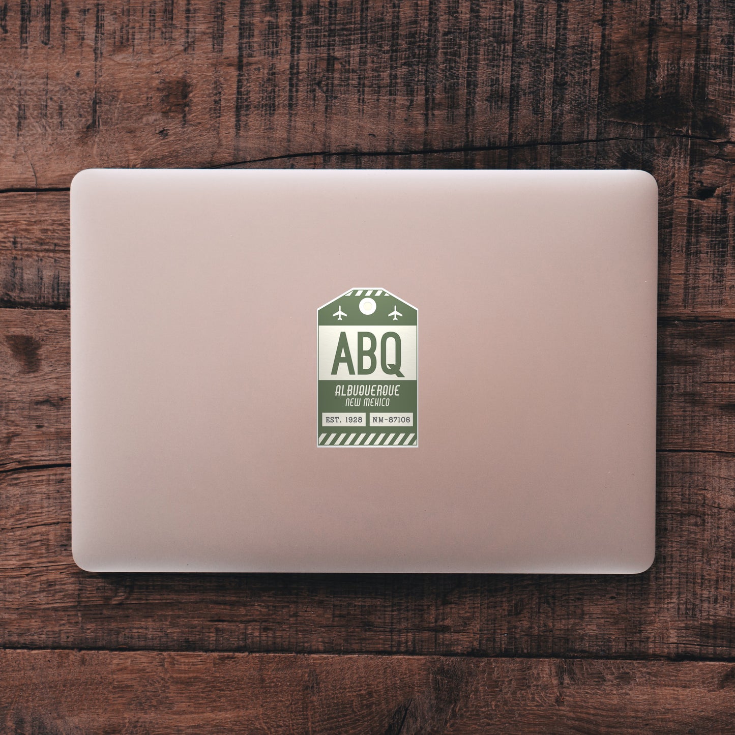 ABQ Vintage Luggage Tag Sticker