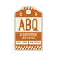 ABQ Vintage Luggage Tag Sticker