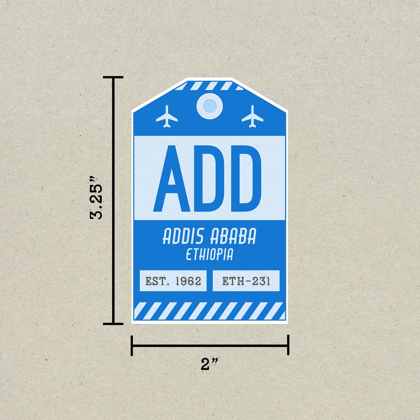 ADD Vintage Luggage Tag Sticker