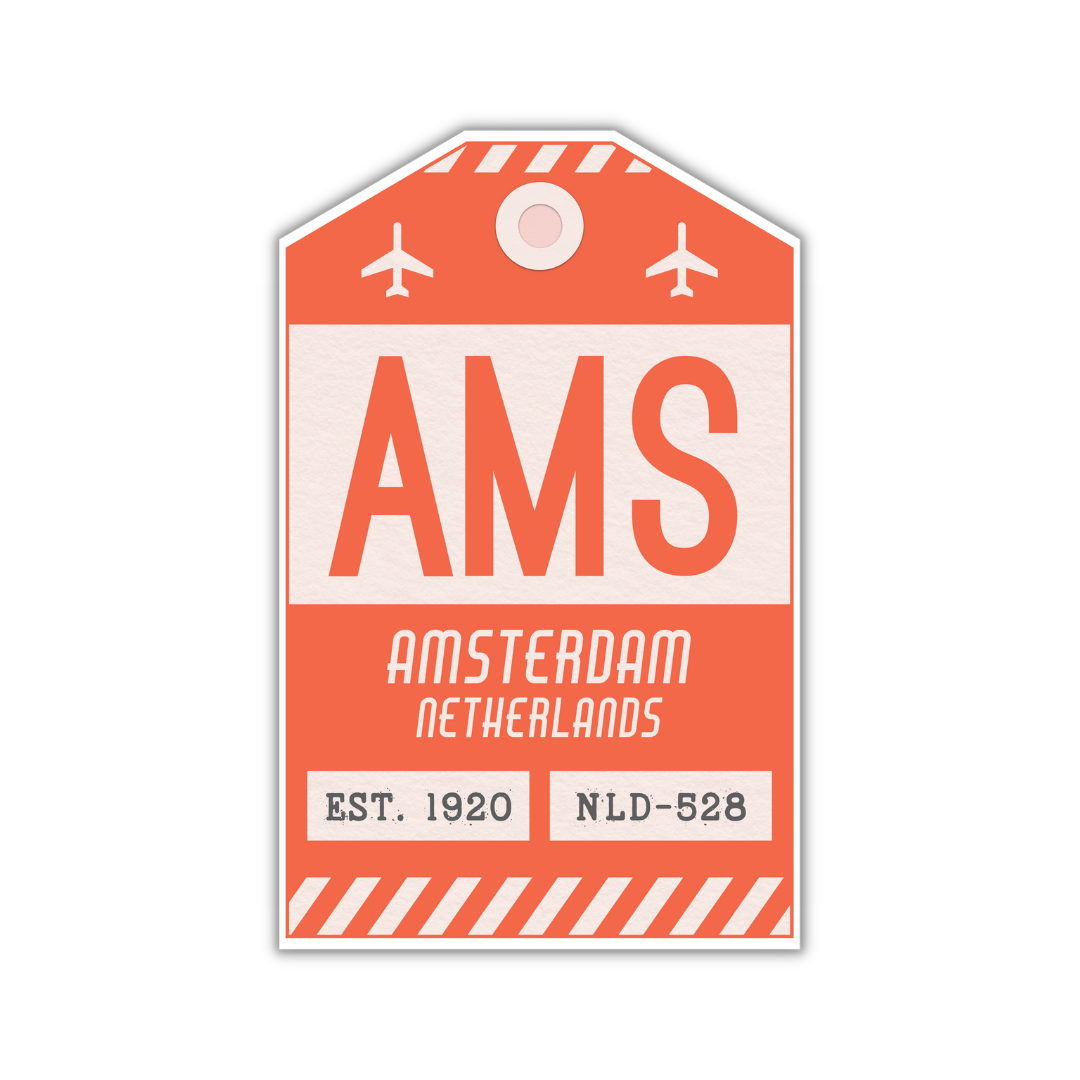 AMS Vintage Luggage Tag Sticker