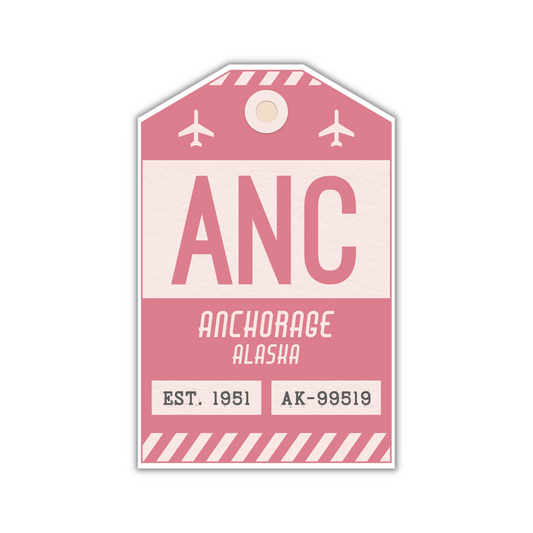 ANC Vintage Luggage Tag Sticker