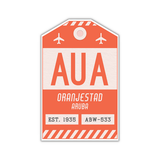 AUA Vintage Luggage Tag Sticker