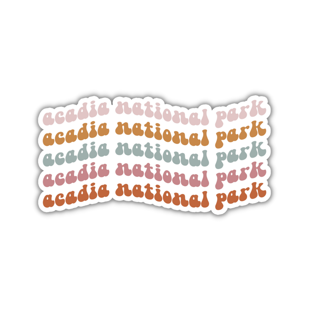 Acadia National Park Retro Sticker