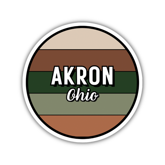 Akron, Ohio Circle Sticker