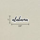 Alabama Cursive Sticker