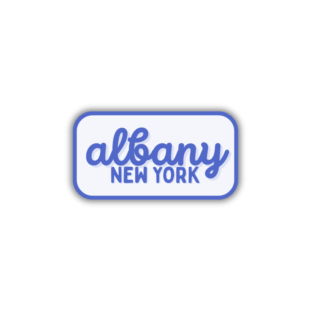 Albany, New York Retro Travel Sticker – Colorful Vinyl Decal for Laptop, Water Bottle & Luggage