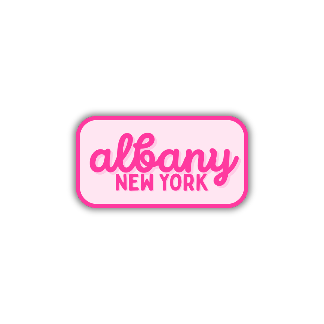Albany, New York Retro Travel Sticker – Colorful Vinyl Decal for Laptop, Water Bottle & Luggage