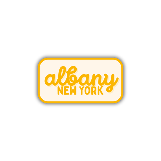 Albany, New York Retro Travel Sticker – Colorful Vinyl Decal for Laptop, Water Bottle & Luggage
