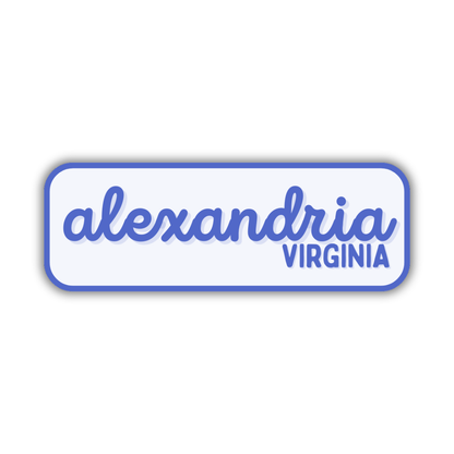 Alexandria, Virginia Retro Travel Sticker – Colorful Vinyl Decal for Laptop, Water Bottle & Luggage