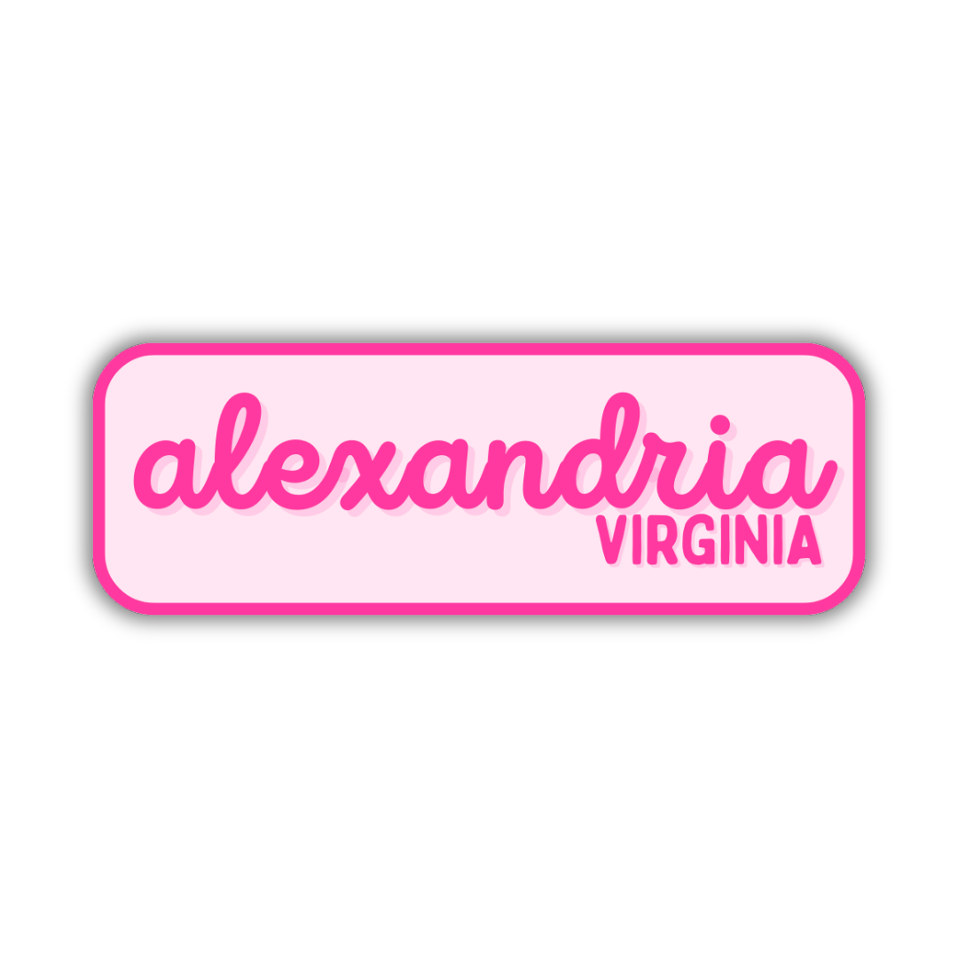 Alexandria, Virginia Retro Travel Sticker – Colorful Vinyl Decal for Laptop, Water Bottle & Luggage