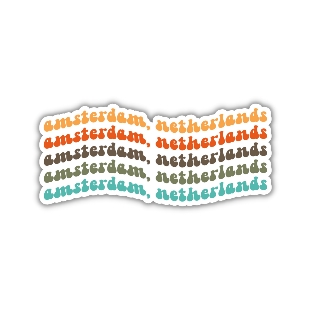 Amsterdam, Netherlands Retro Sticker