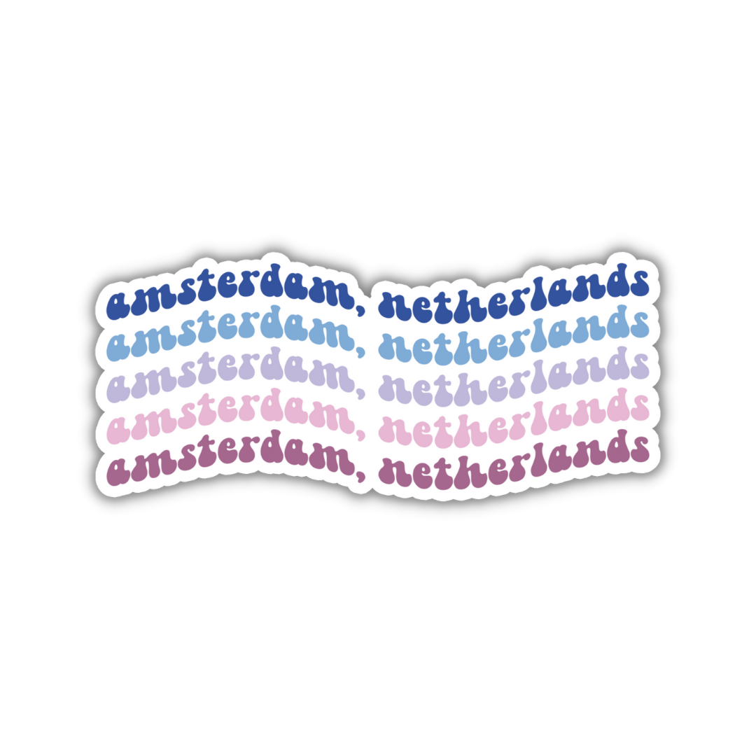 Amsterdam, Netherlands Retro Sticker