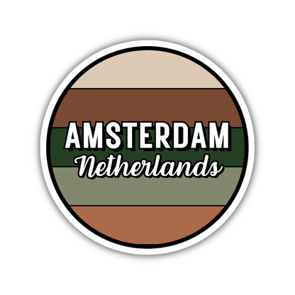 Amsterdam, Netherlands Circle Sticker